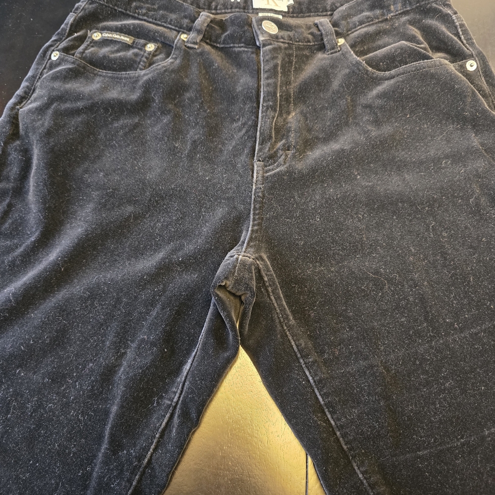 Calvin Klein Straight High Rise Jeans Black 100% Cotton Size 8/30